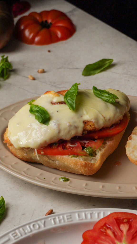 Crispy Mozzarella Chicken Pesto Sandwich