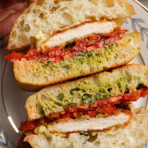 Crispy Mozzarella Chicken Pesto Sandwich