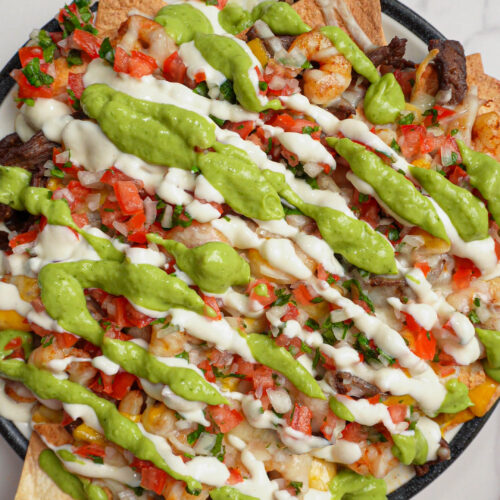 Beef & Shrimp Loaded Tortilla Chips